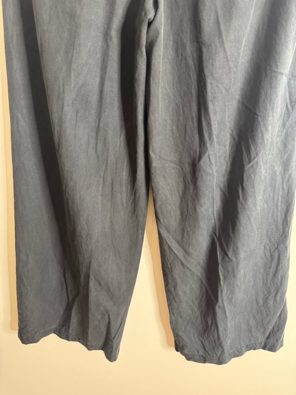 Madewell The Harlow Wide-Leg Pant in Drapey Twill Black 4 - Picture 7 of 11